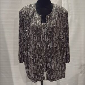 NWT Alex Evenings Beautiful 2 piece jacket and top, size 3x color gray